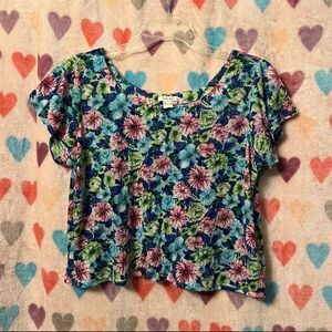 Forever 21 Floral Crop Top Large Cute